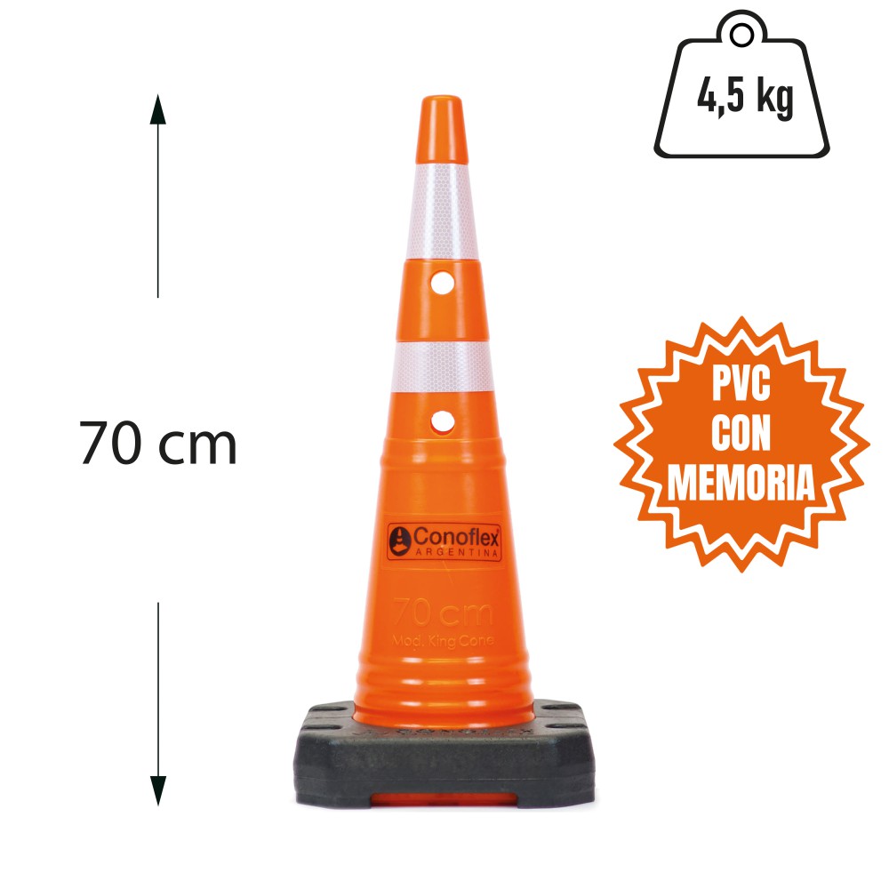 KING CONE PVC FLEXIBLE CON BASE 70 cm - 4.5 kg
