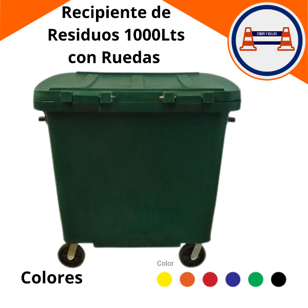 Recipiente de Residuos 1000lts con Ruedas Giratorias