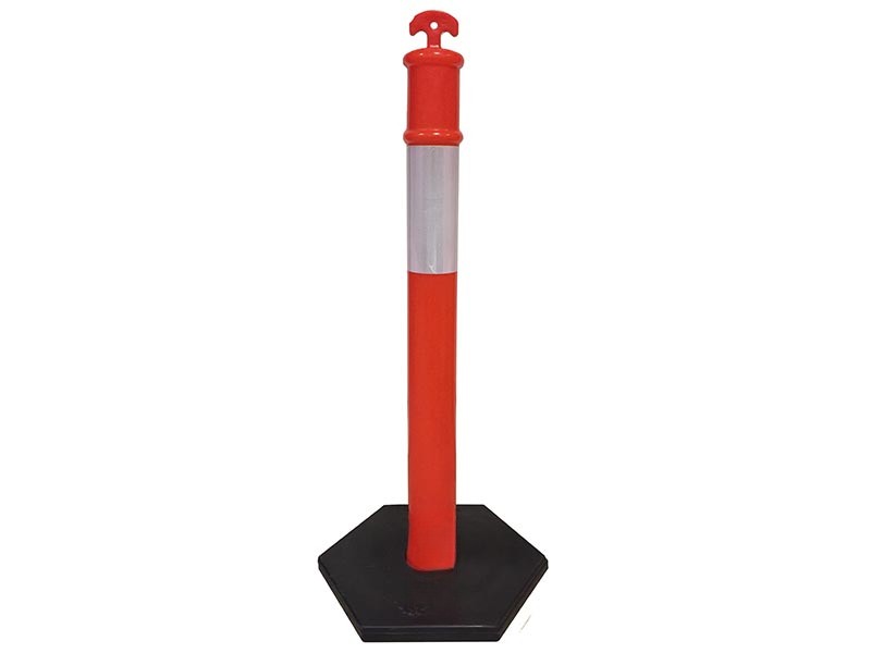 Poste demarcatorio naranja con base de goma