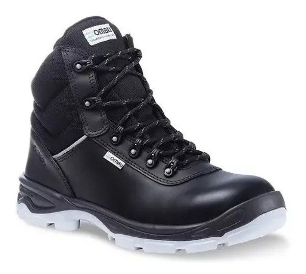 BOTIN OMBU OZONO CUERO FLOR NEGRO SUELA PU