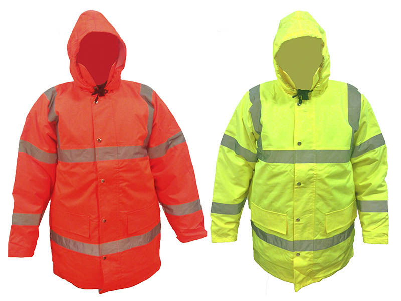 Parka para frío amarillo o naranja.