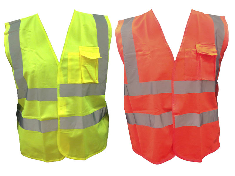 Chaleco poliéster amarillo o naranja.
