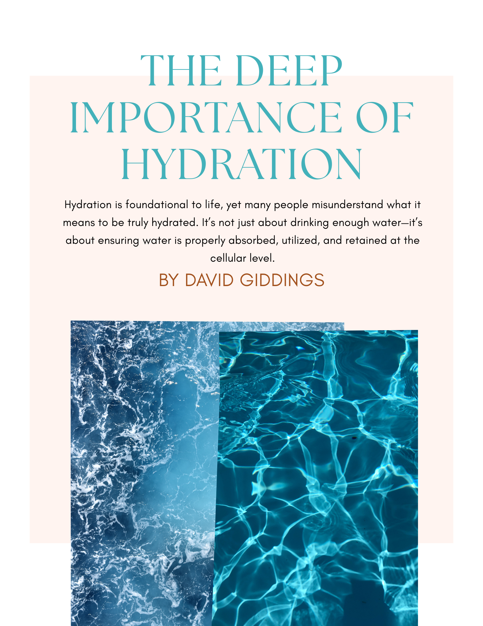 The Deep Importance Of Hydration