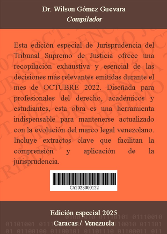 Jurisprudencia Tribunal Supremo de Justicia TSJ Octubre 2022