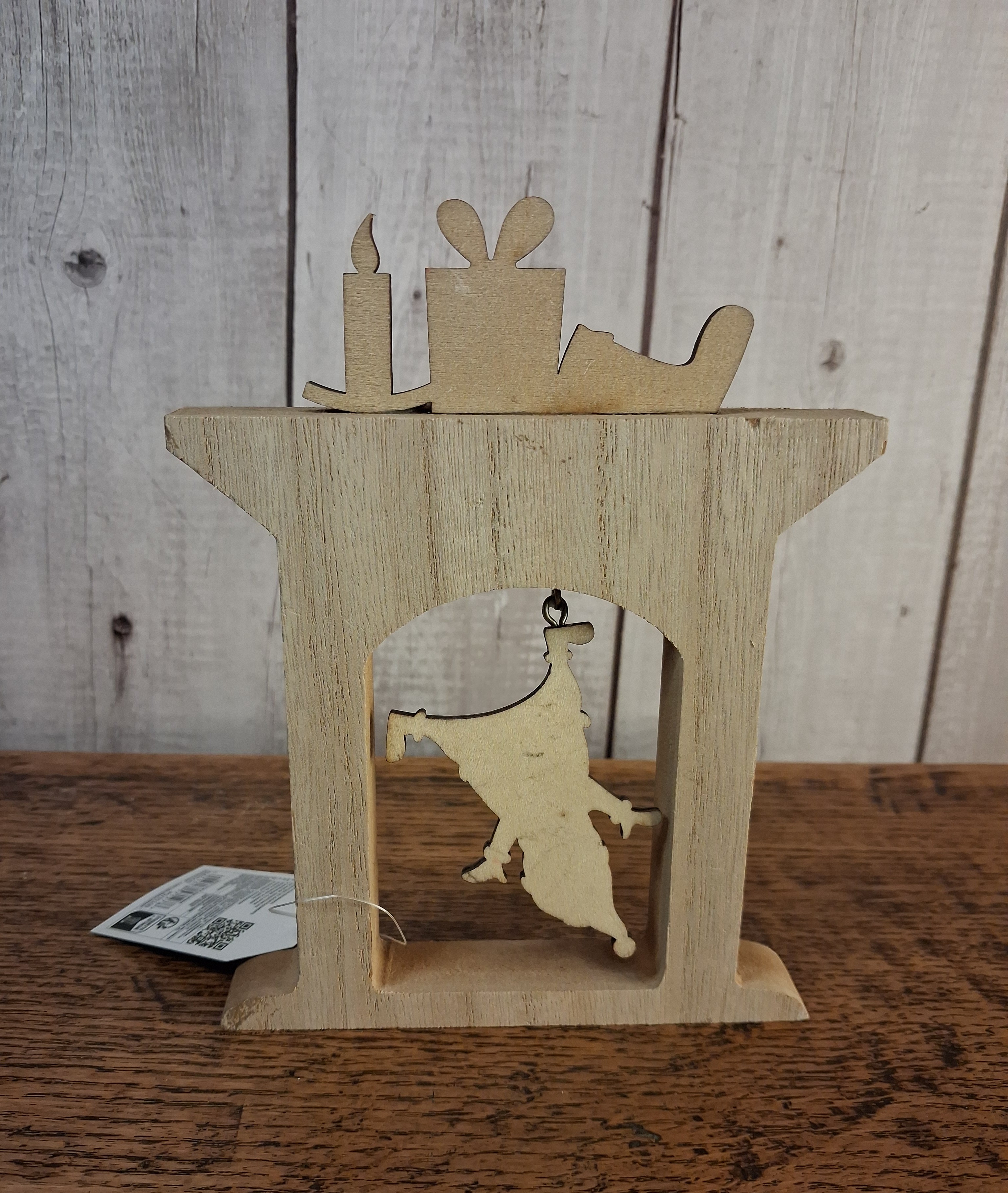Wooden Festive Decoration Falling Santa