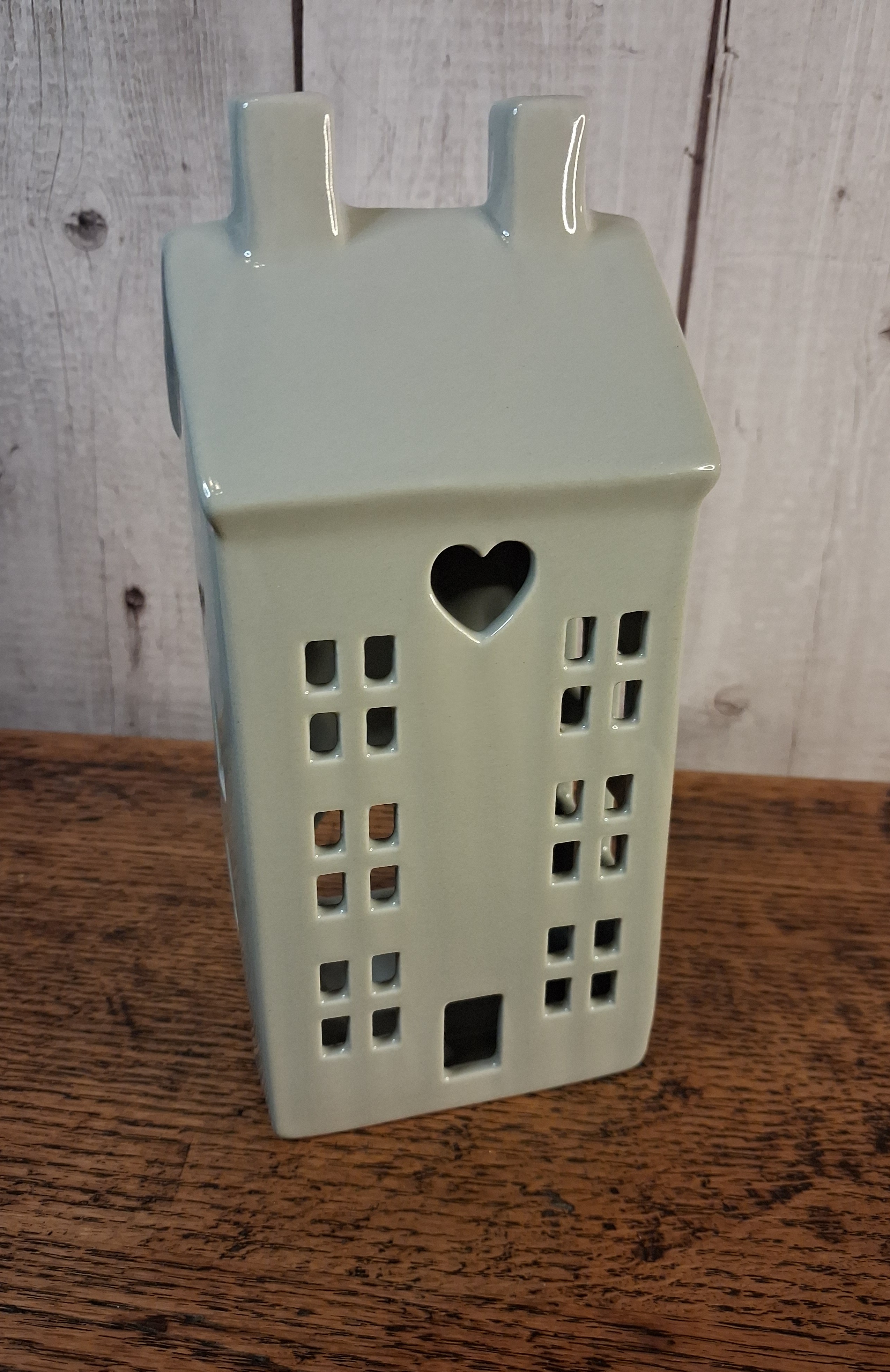 Dainty Grey House T-light Holder, 21cm Tall