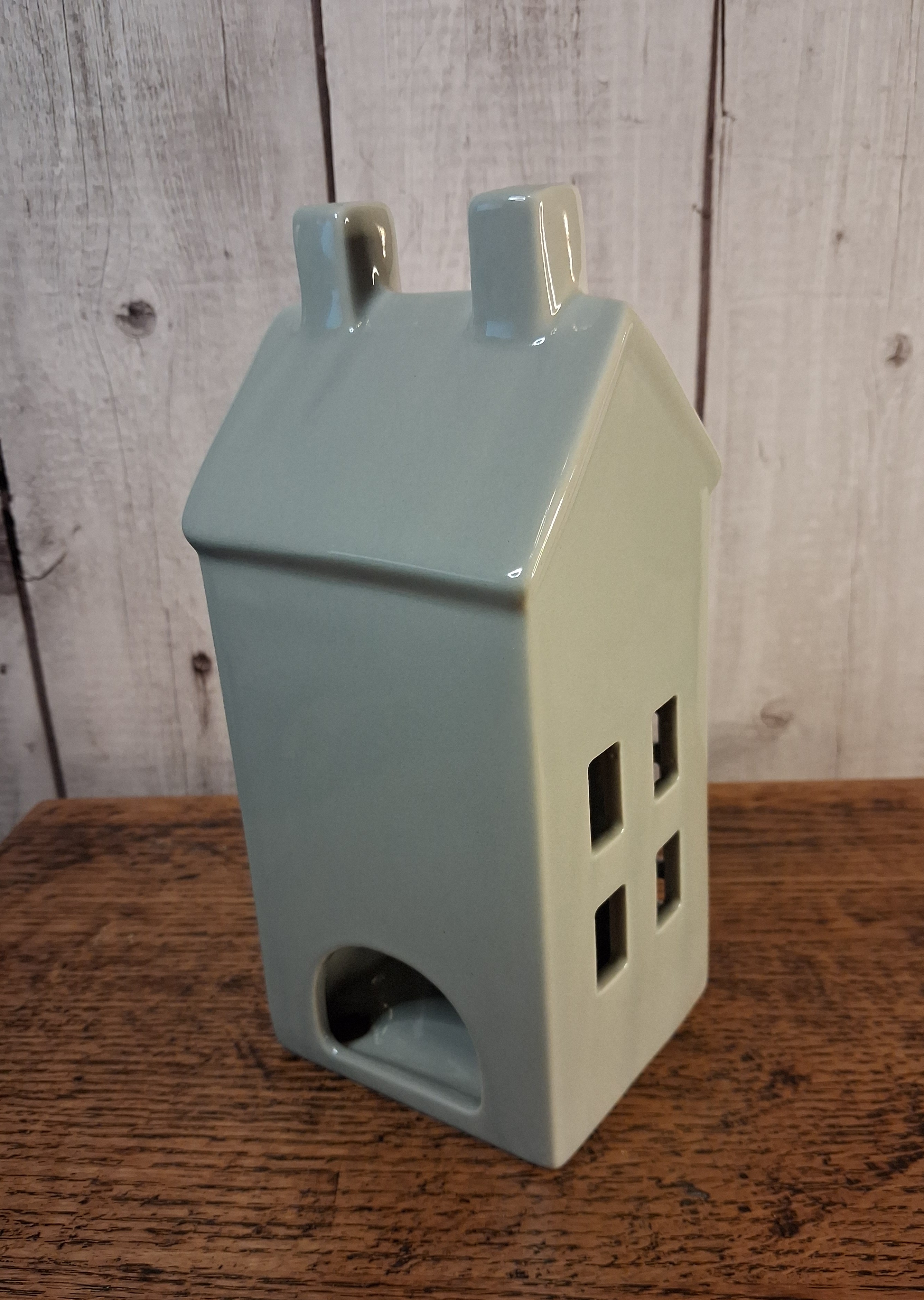 Dainty Grey House T-light Holder, 21cm Tall