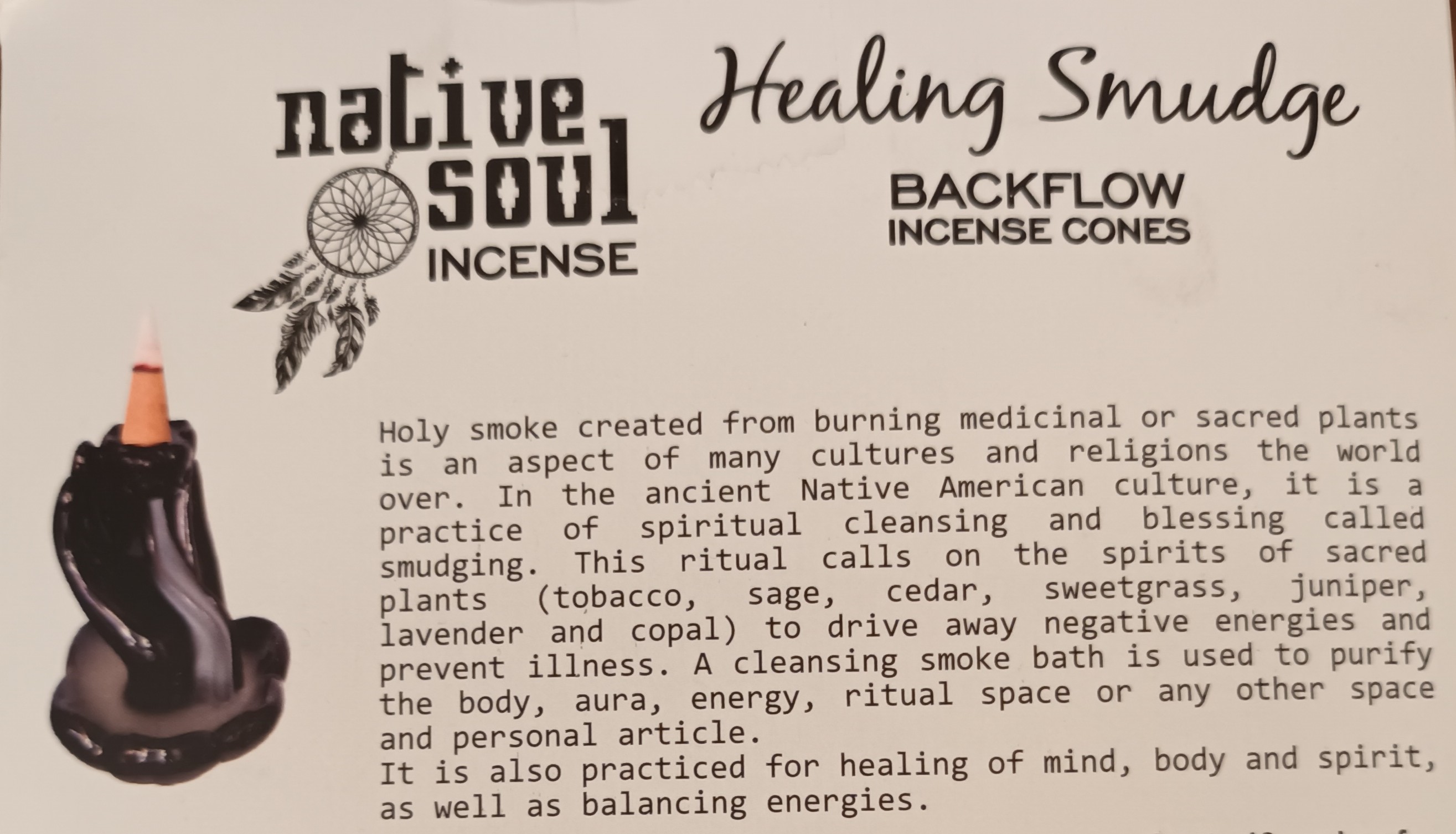 Native Soul Jumbo Backflow Cones Healing Smudge
