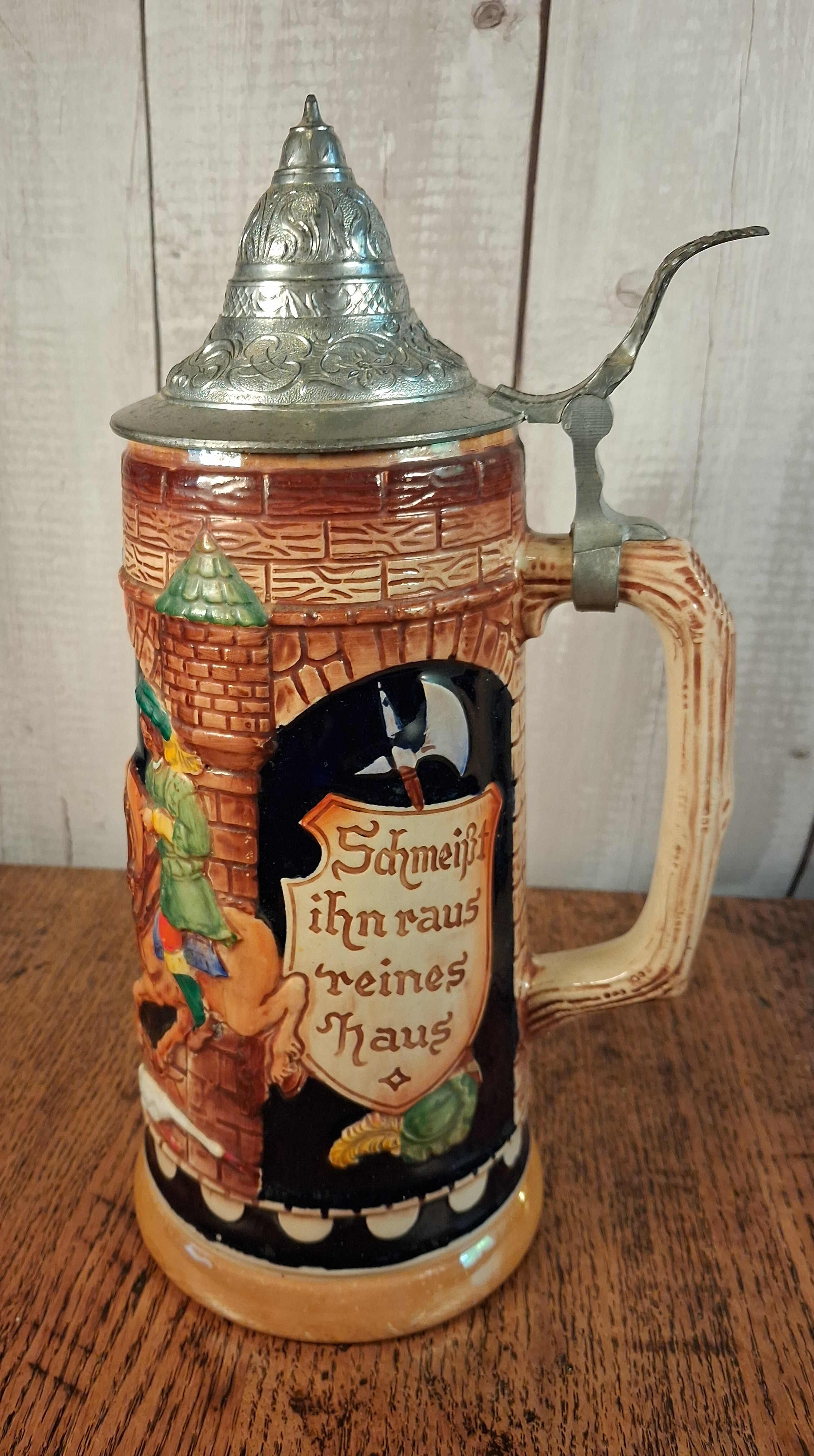 Vintage Gerz West Germamy Hunting Stein 1L