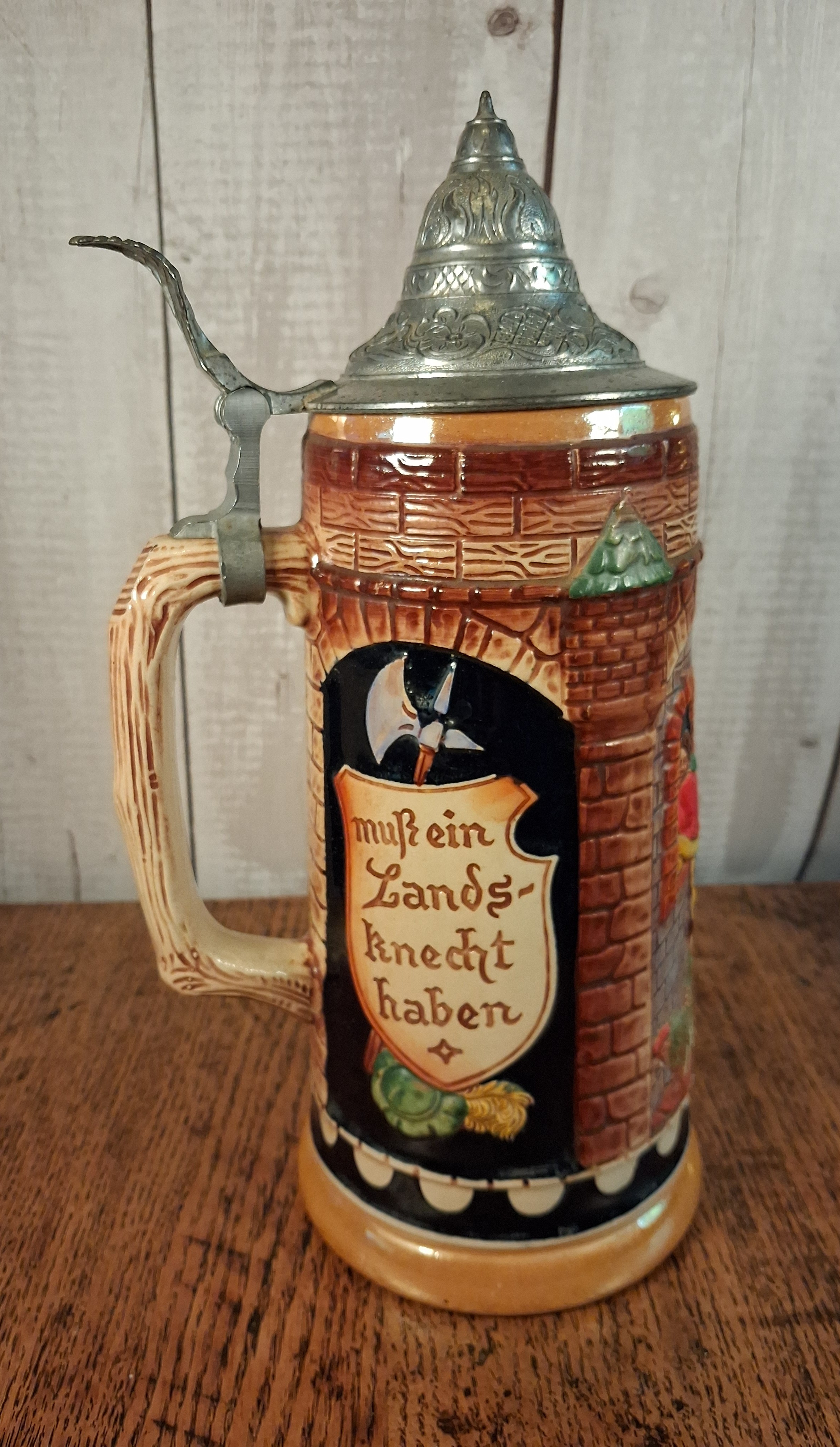 Vintage Gerz West Germamy Hunting Stein 1L