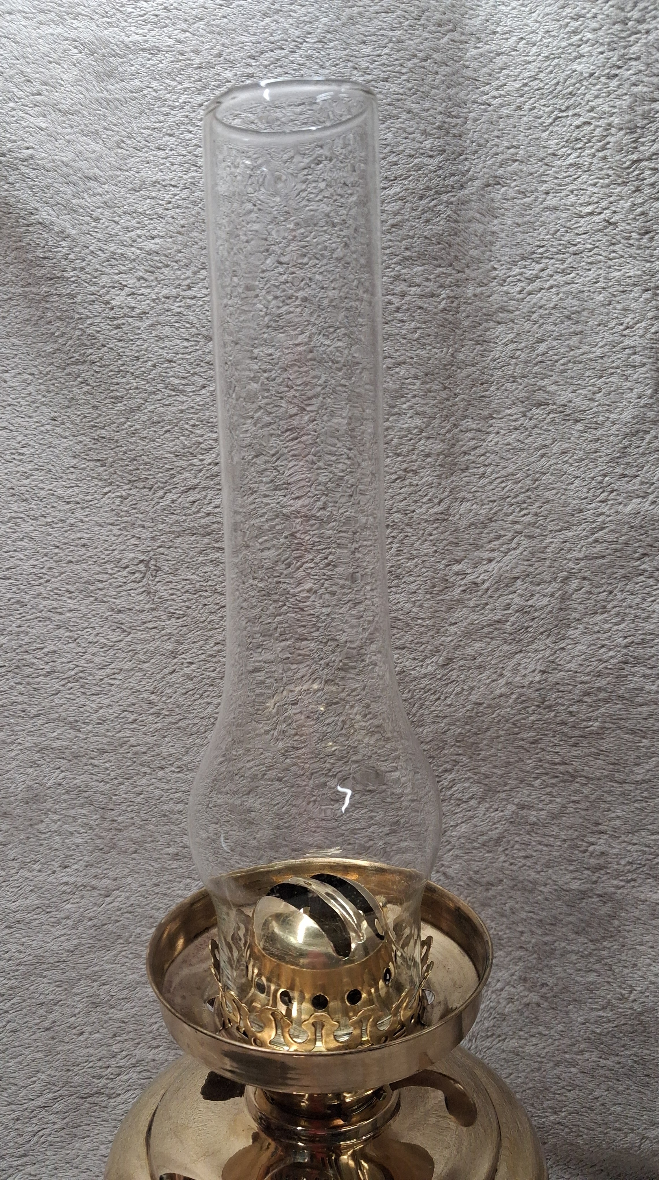 Antique Large Brass Table Lamp on Tripod Stand