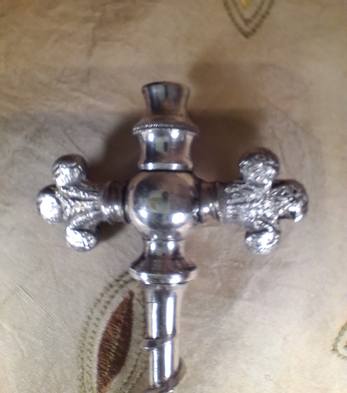 Antique Silver Metal Champagne or Soda Tap