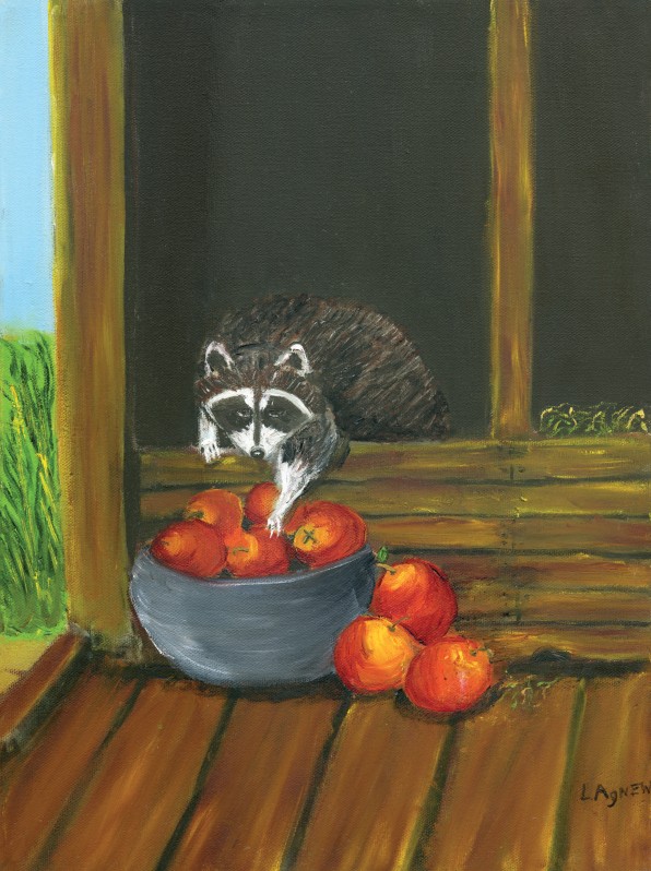 Barn Mysteries: Racoon Oil Painting Print