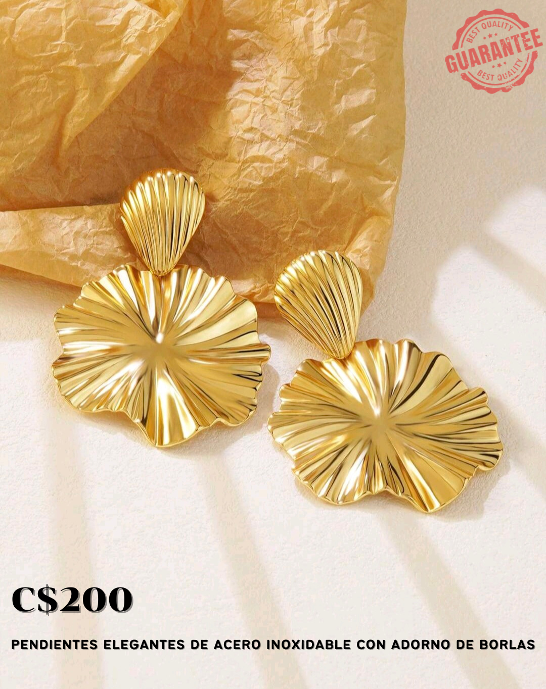 Pendientes elegantes de acero inoxidable