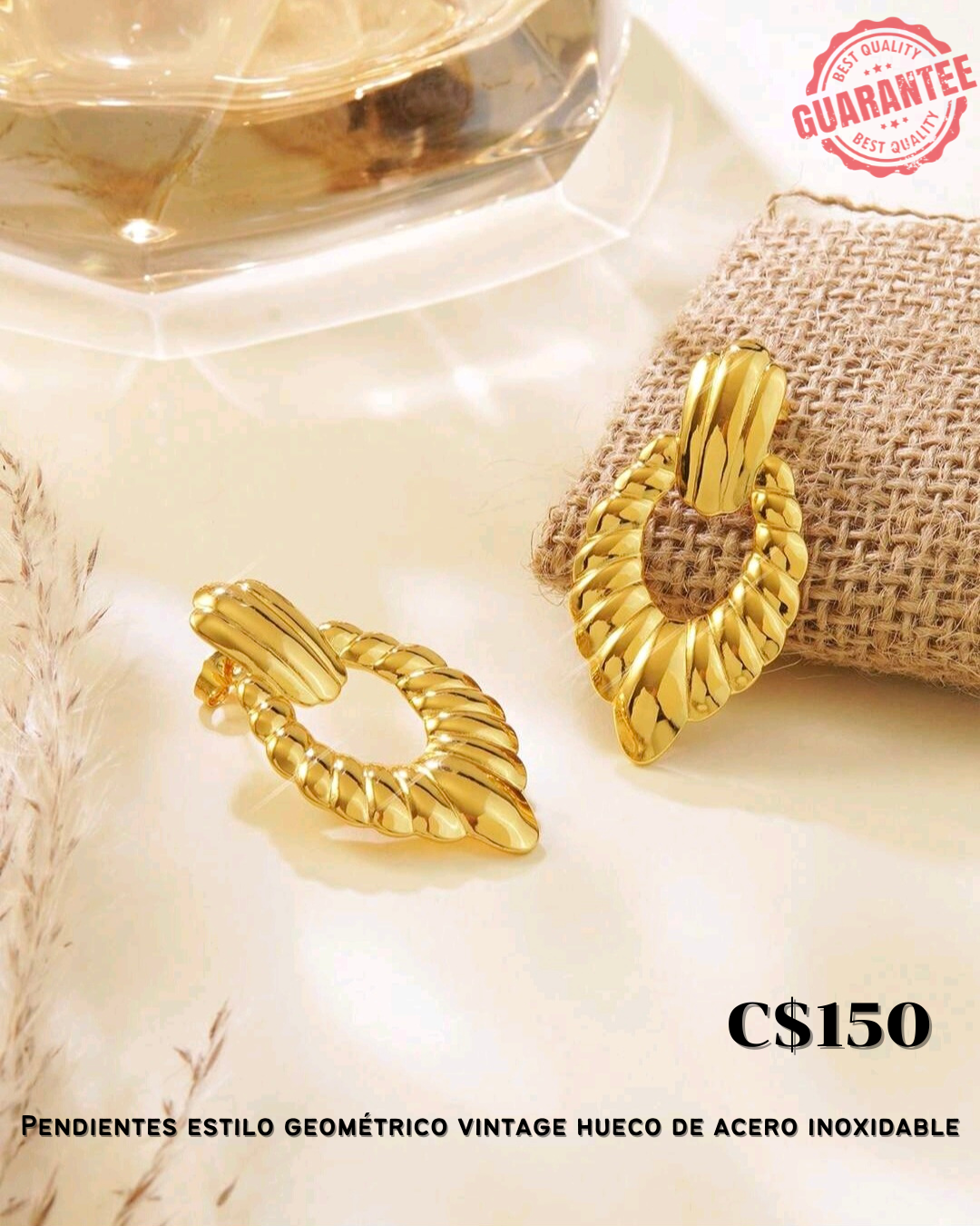 Pendientes estilo geométrico vintage