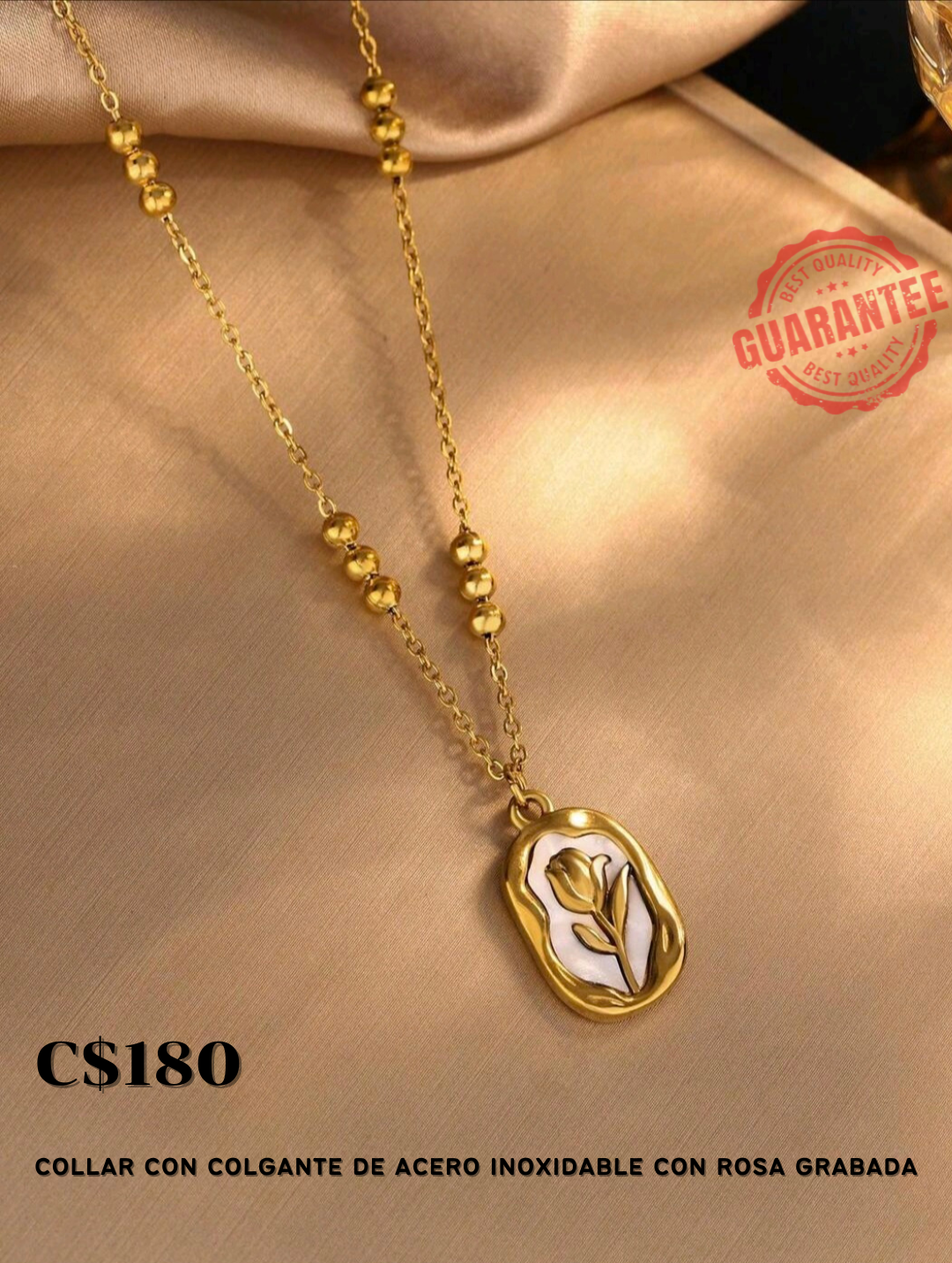 Collar con colgante dorado