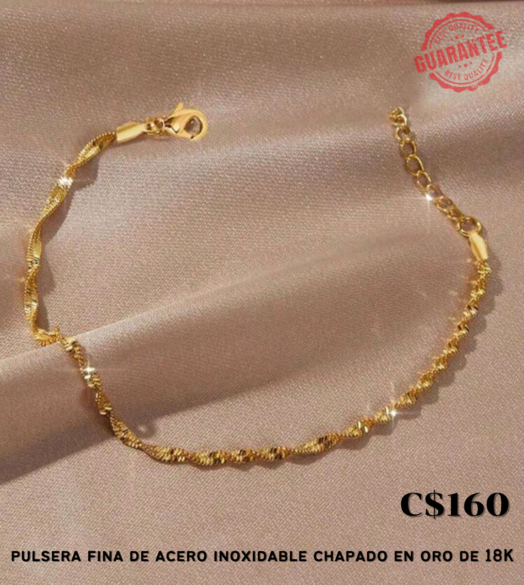 Pulsera fina de acero inoxidable