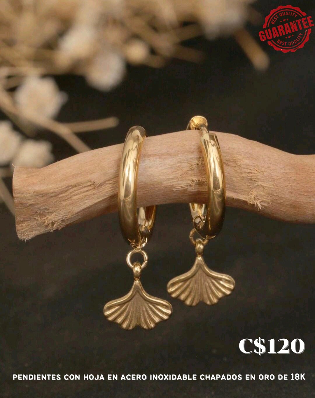 Pendientes con hoja