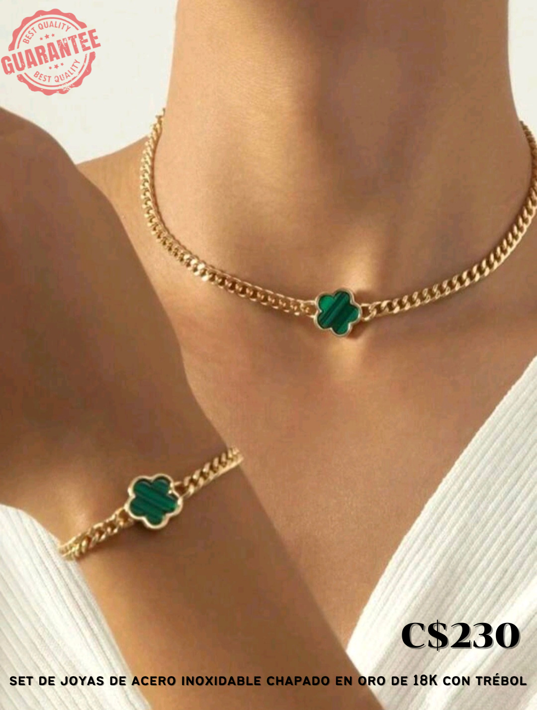 Set de joyas de acero inoxidable