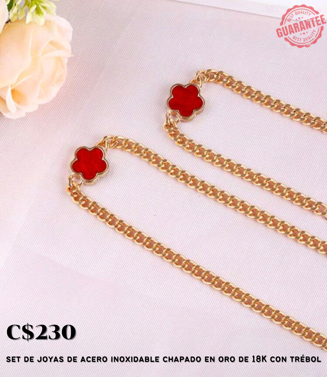 Set de joyas de acero inoxidable