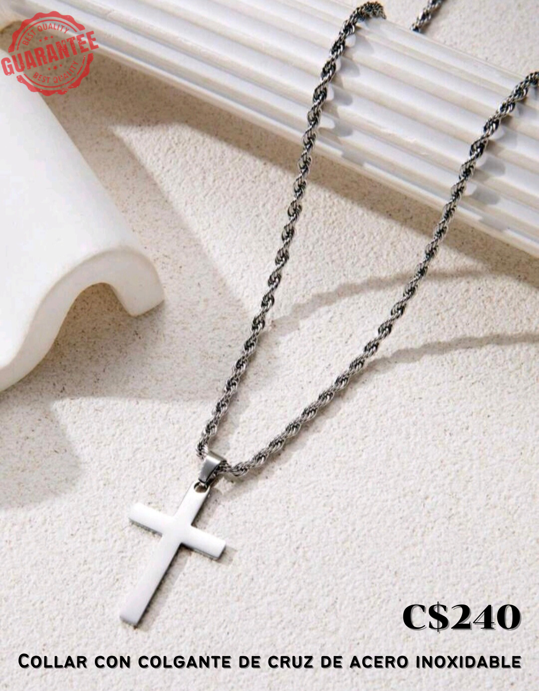 Collar con colgante de cruz