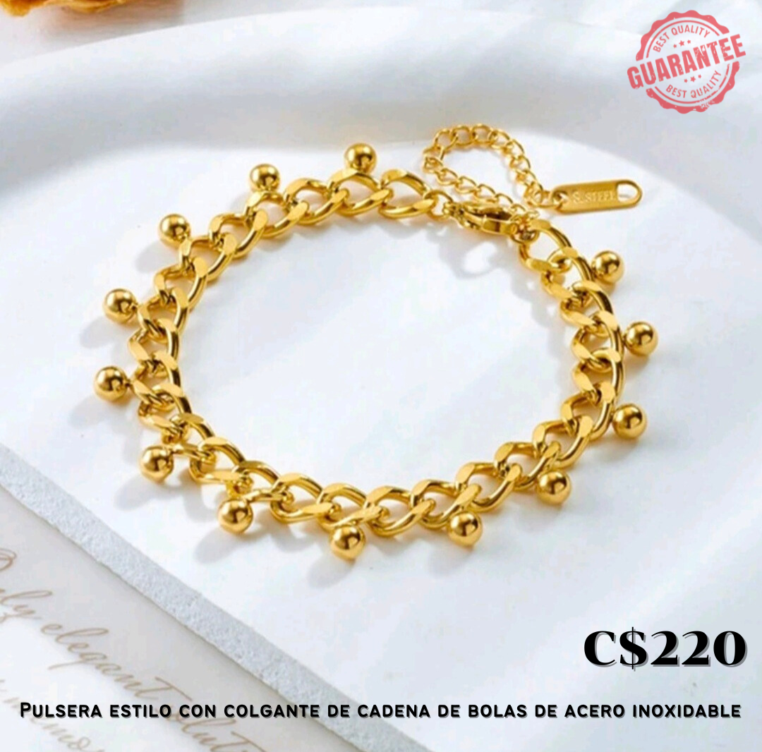 Pulsera de cadena con bolas