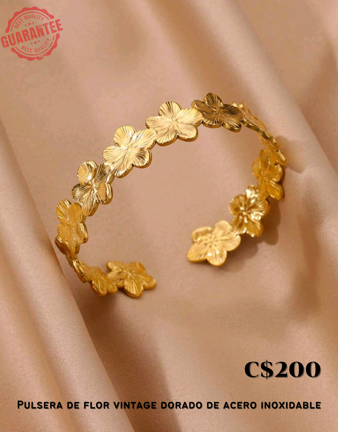 Pulsera de flor vintage