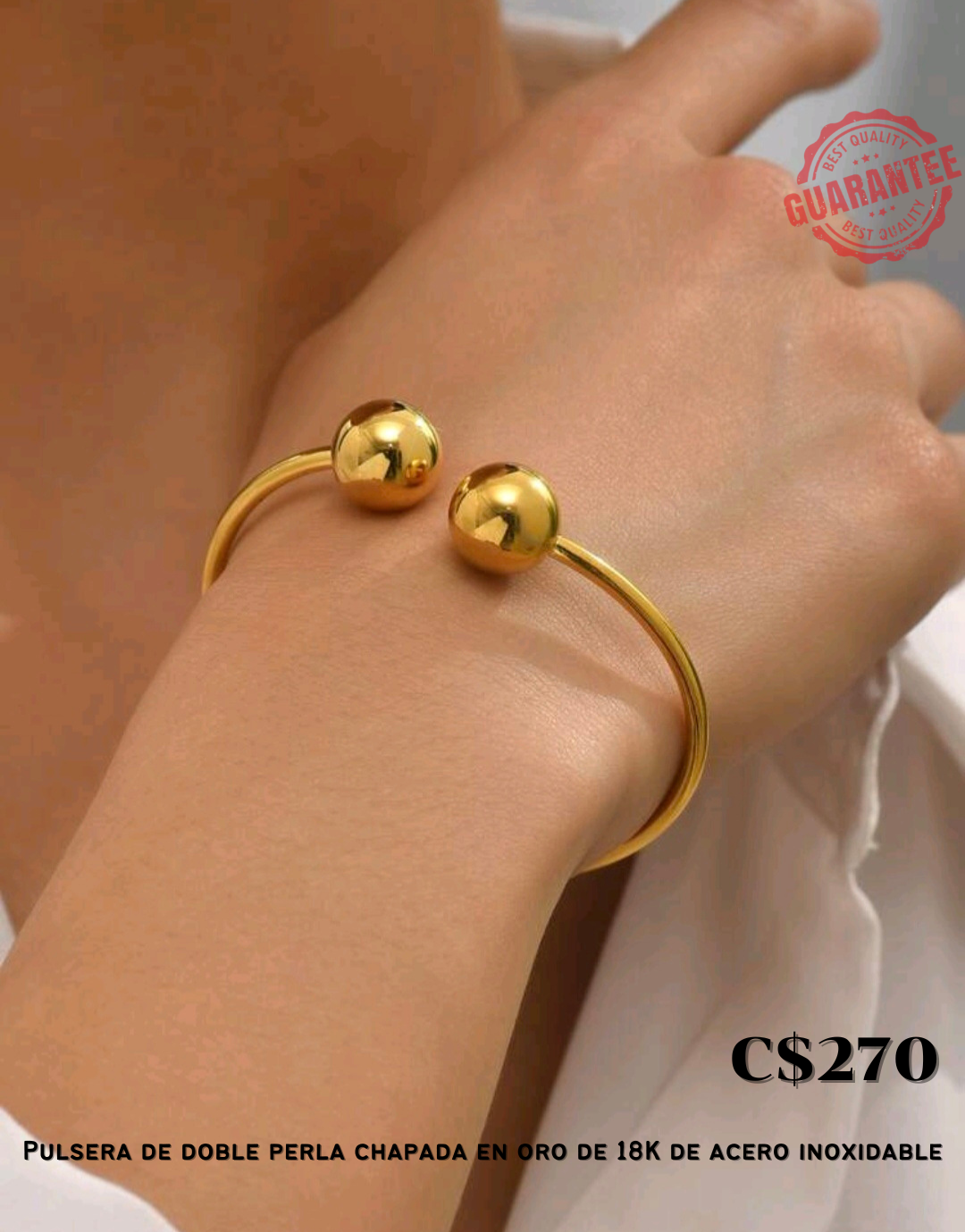 Pulsera de doble perla