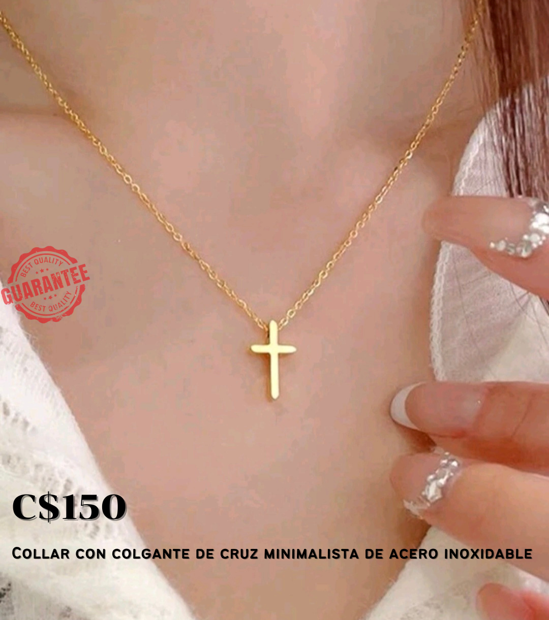 Collar con colgante de cruz