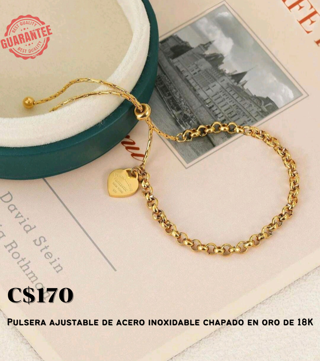 Pulsera ajustable de acero inoxidable