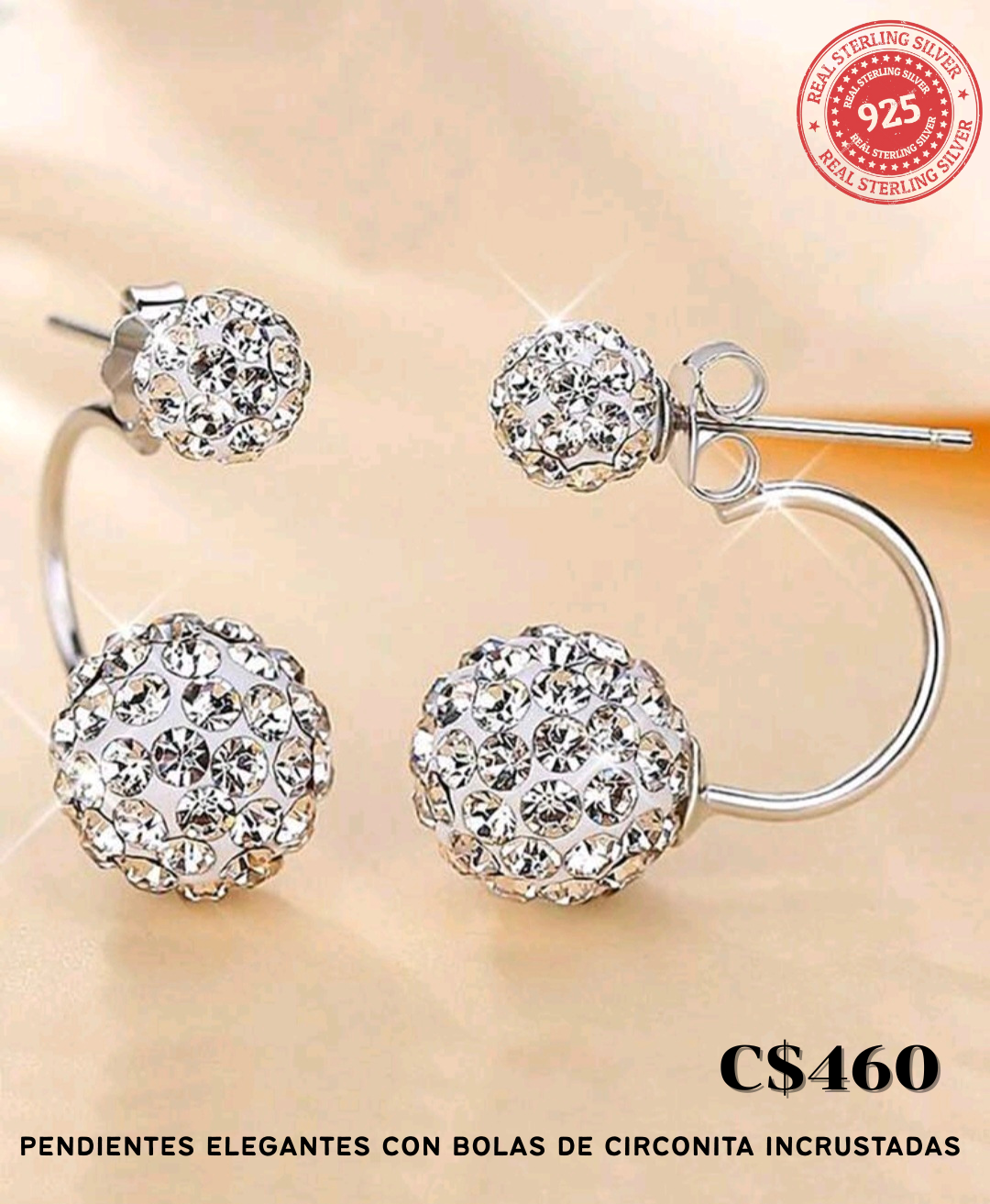 Pendientes de plata con circonitas