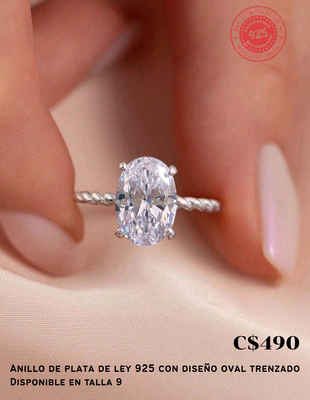 Anillo de plata de ley 925