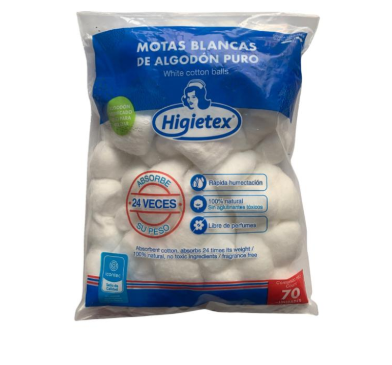 ALGODON MOTAS X 70 BLANCA 	COD.	1026