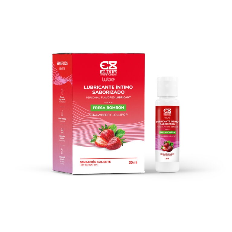 Lubricante Íntimo Caliente sabor a fresa - bombón 