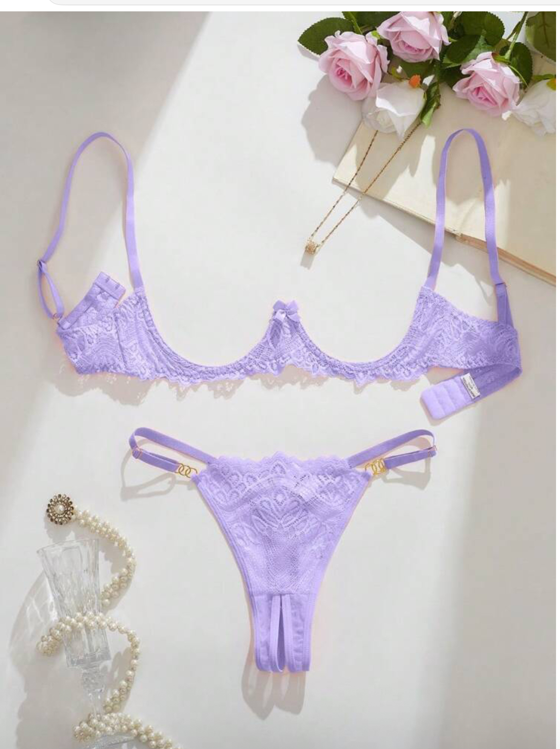 Conjunto de lencería lila
