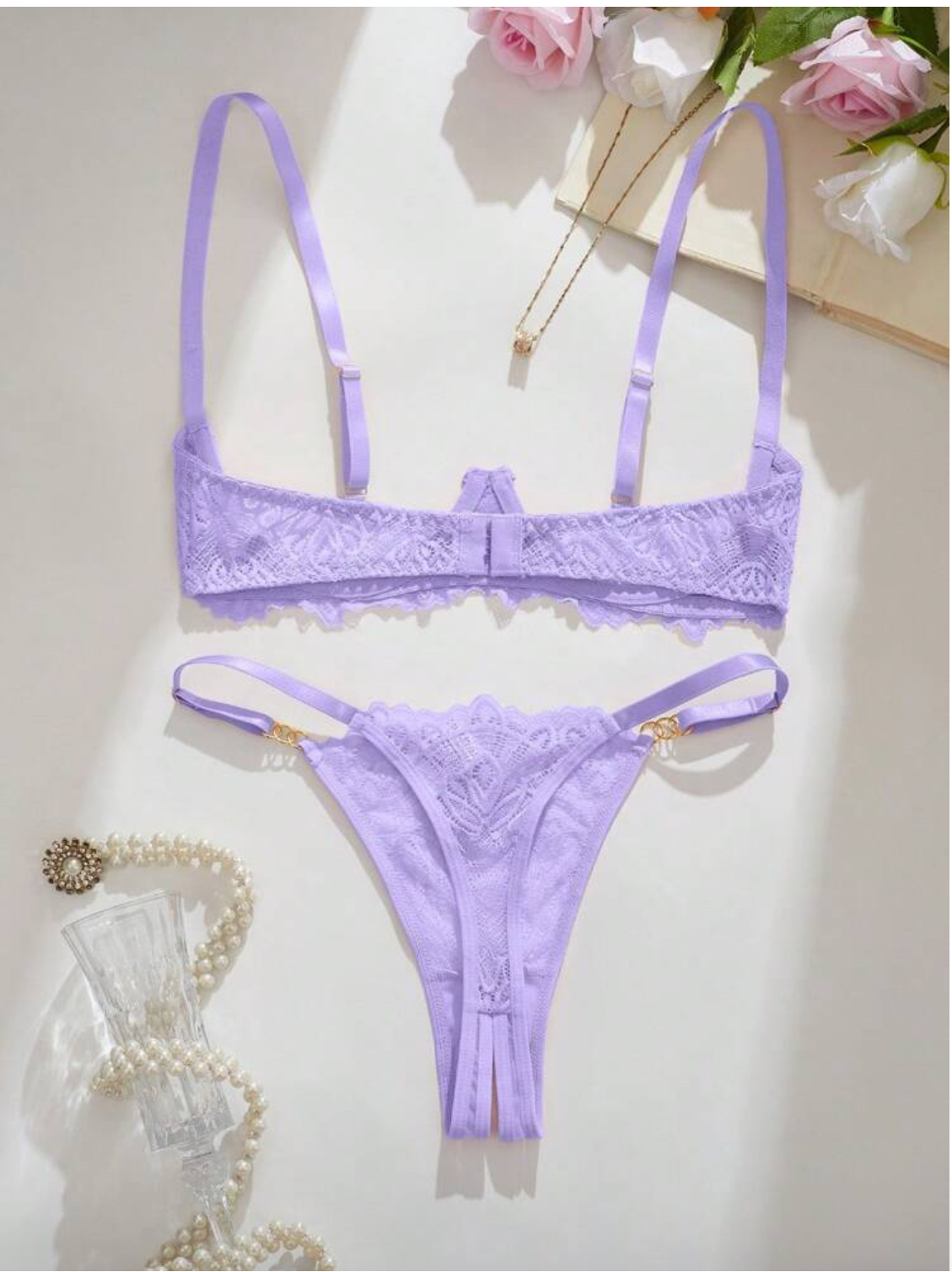 Conjunto de lencería lila