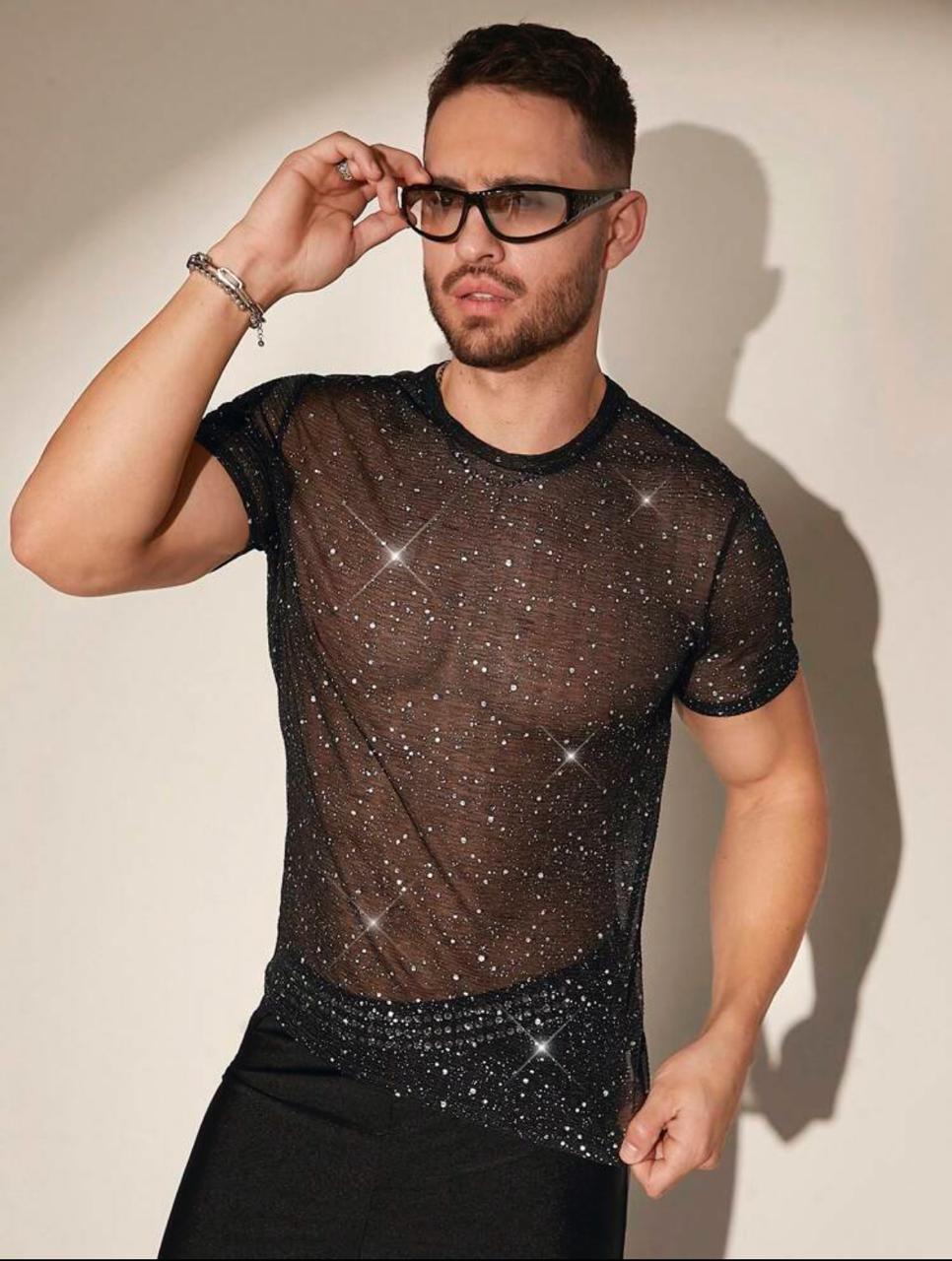 Camiseta transparente brillante