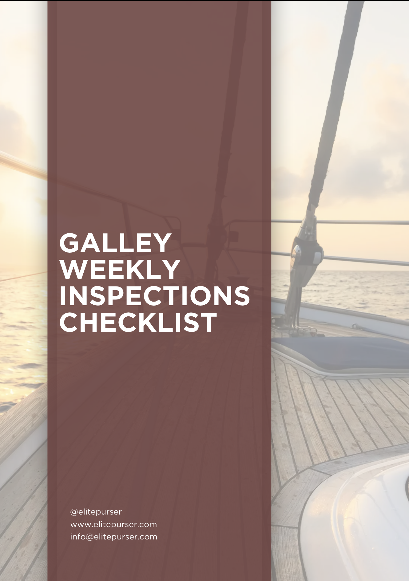 Galley Weekly Inspections Checklist
