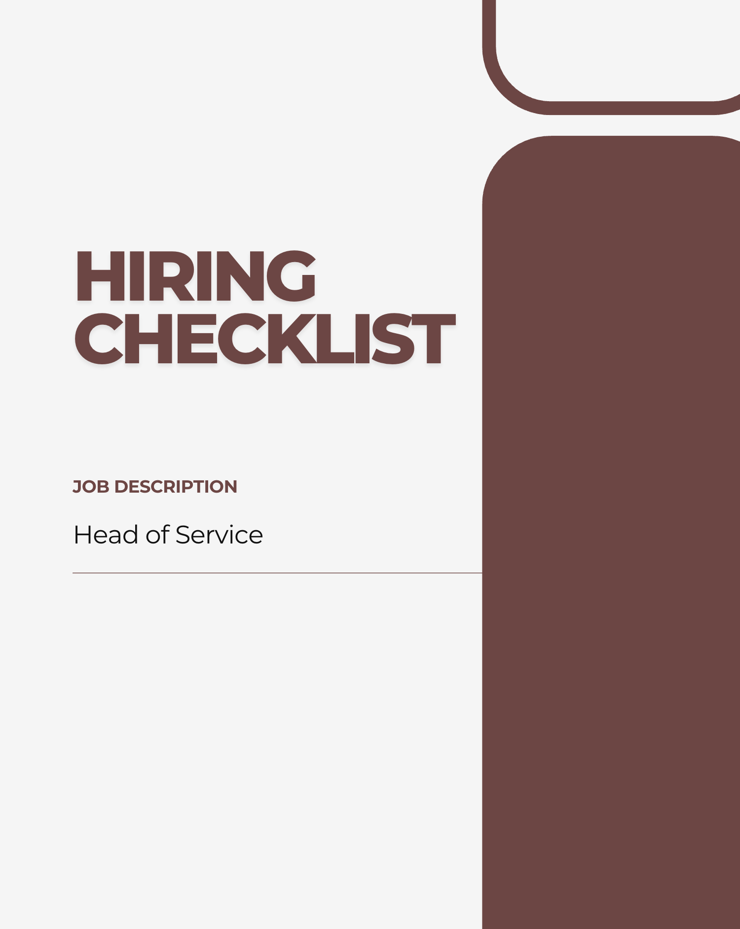 Head of Service Hiring Checklist
