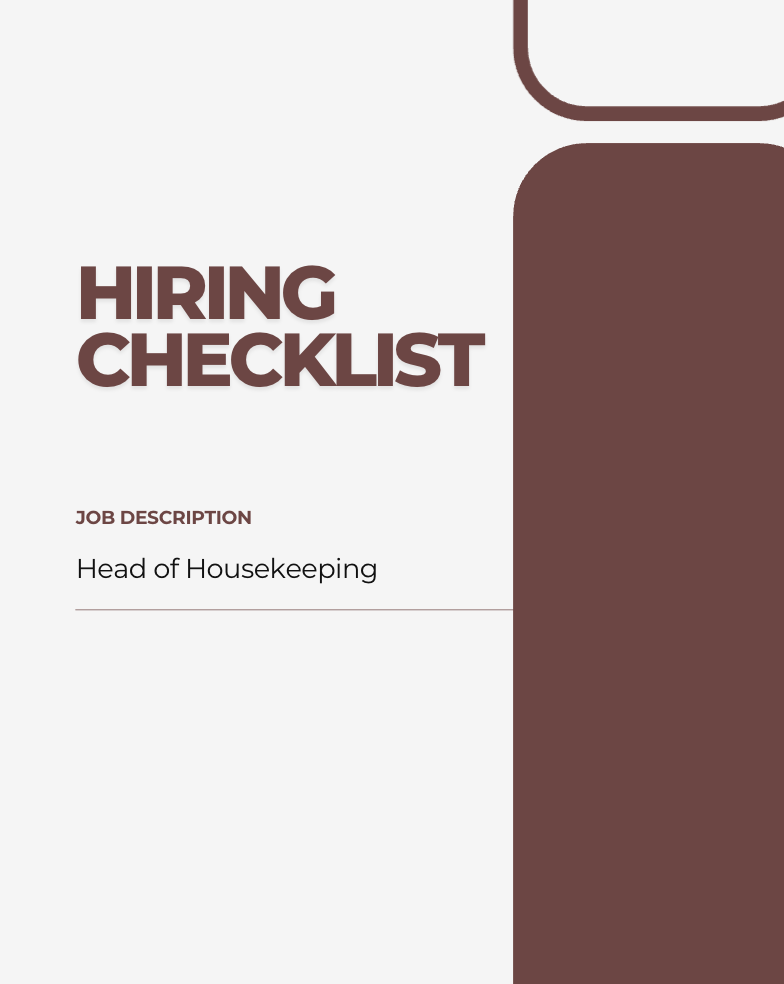 Head of Housekeeping Hiring Checklist