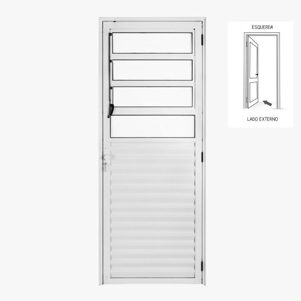 Porta Basculante Branca 1 Seção