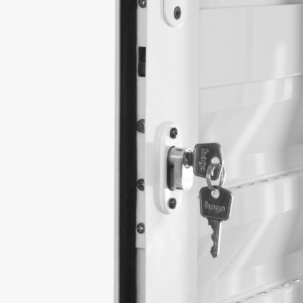 Porta Social Alumínio Branco c/ Postigo de vidro