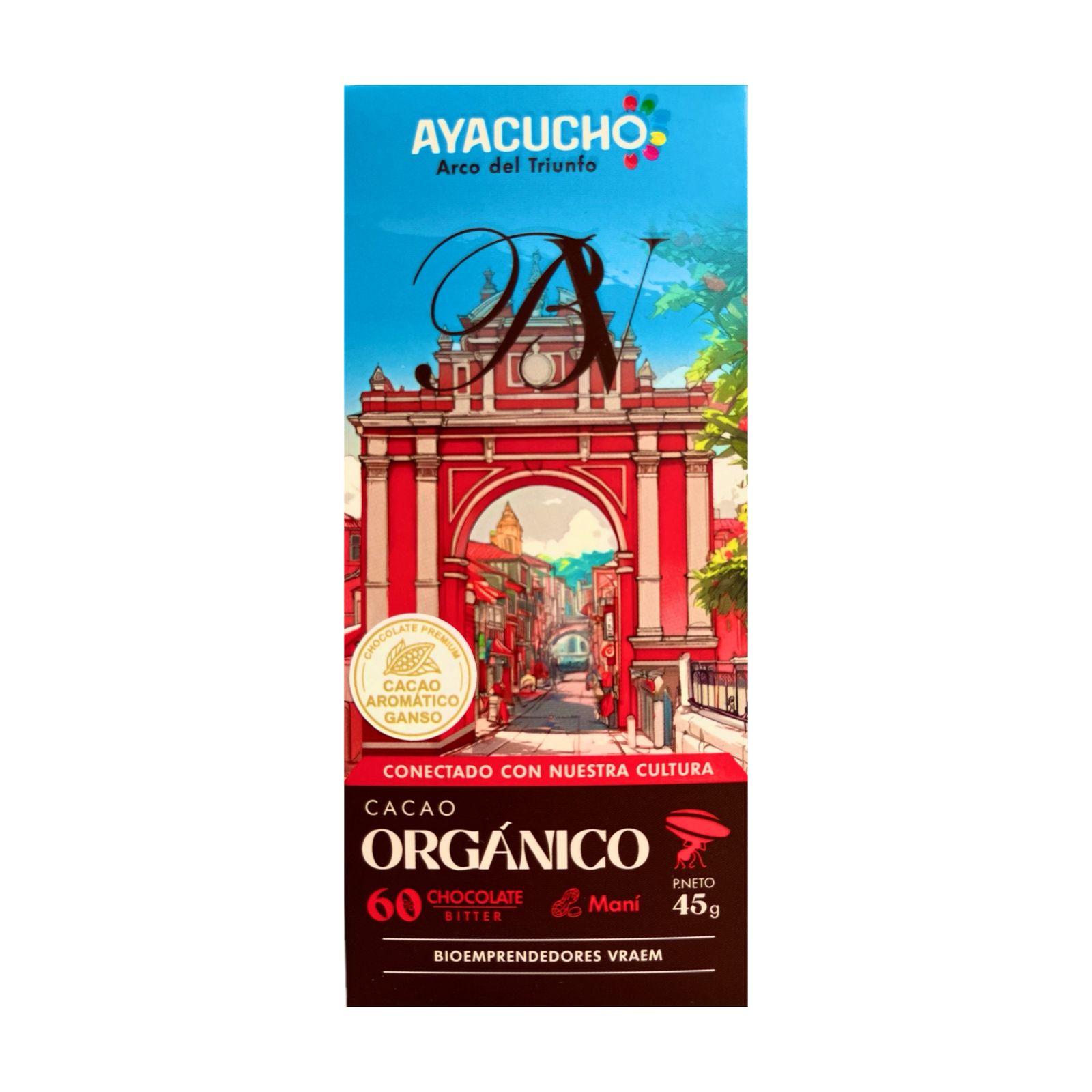 Chocolate 60% cacao aromático Ganso con maní