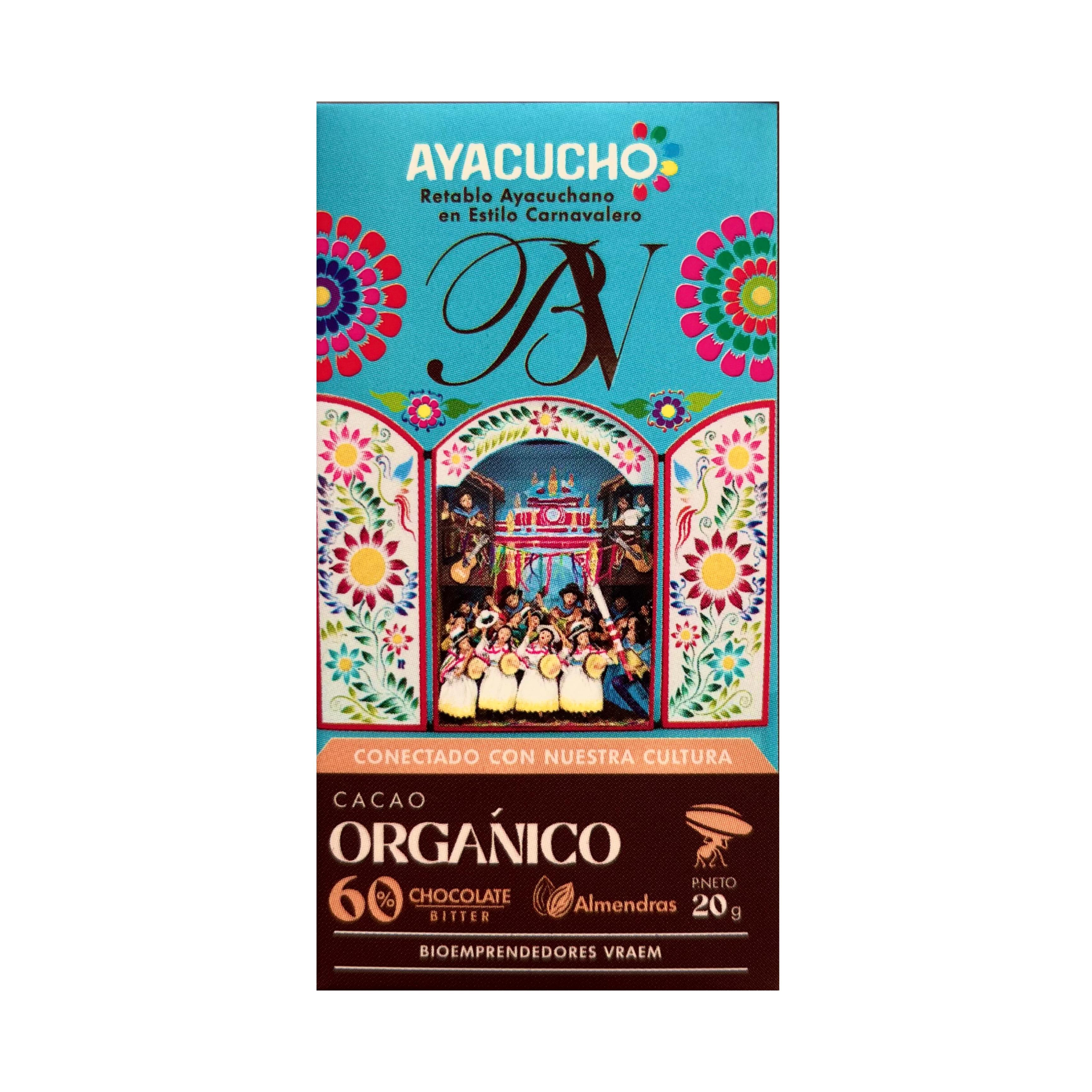 Chocolate 60% cacao orgánico con almendras