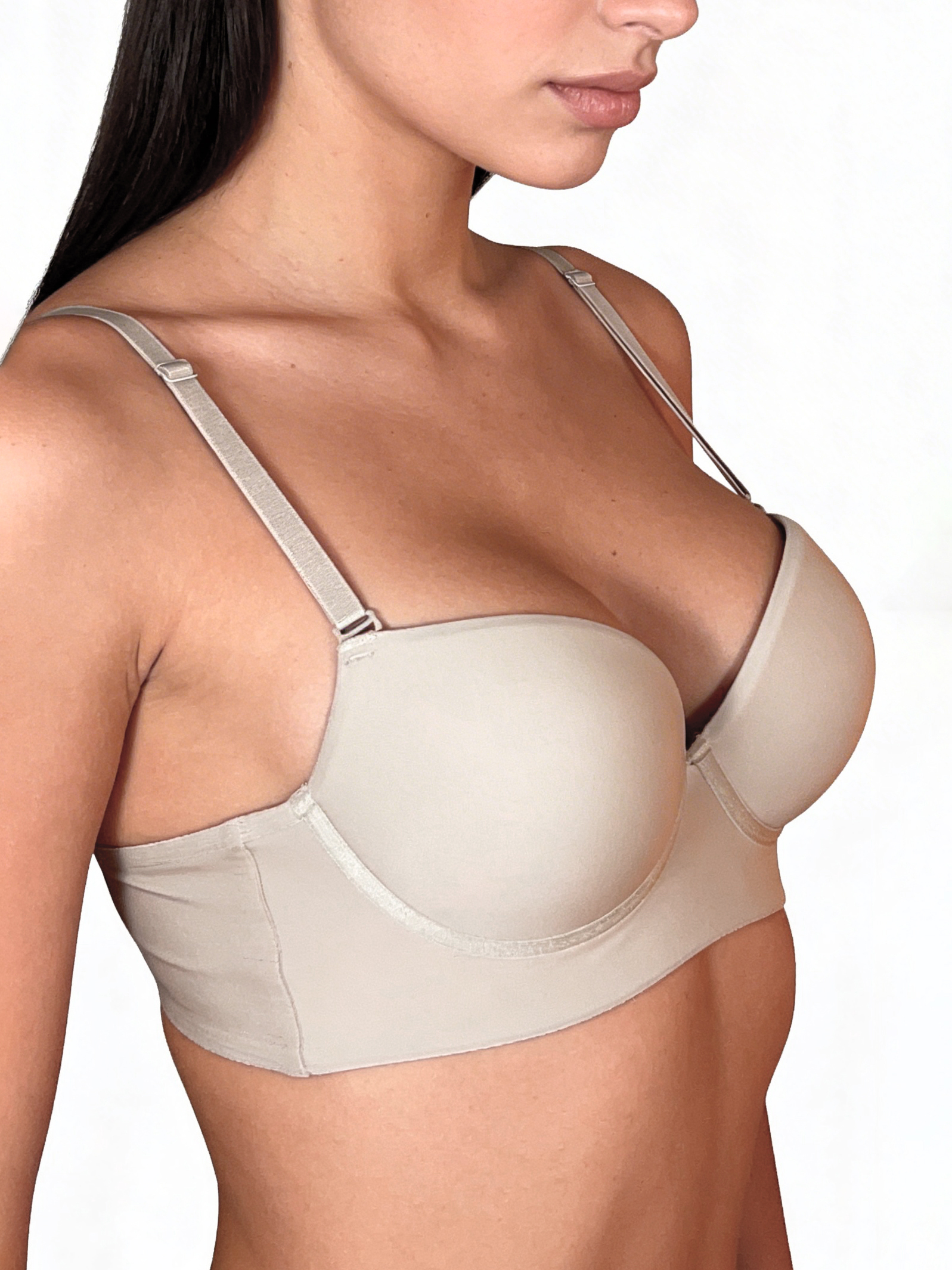 Brasier liso con elástico en base y escote profundo