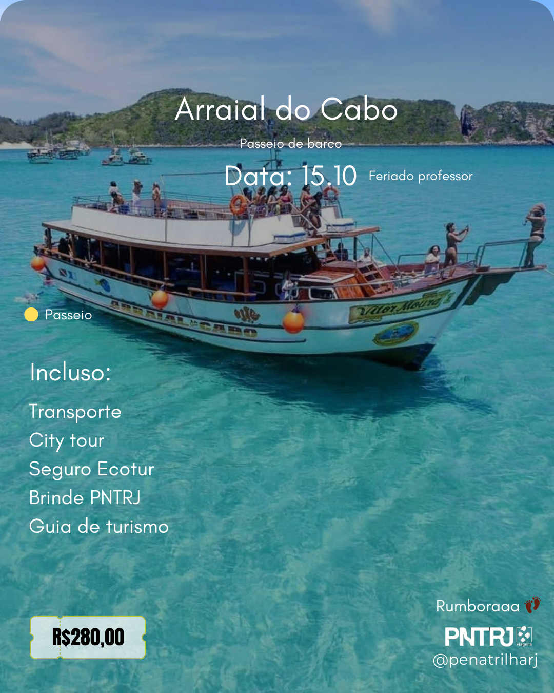 Passeio de barco em Arraial do Cabo