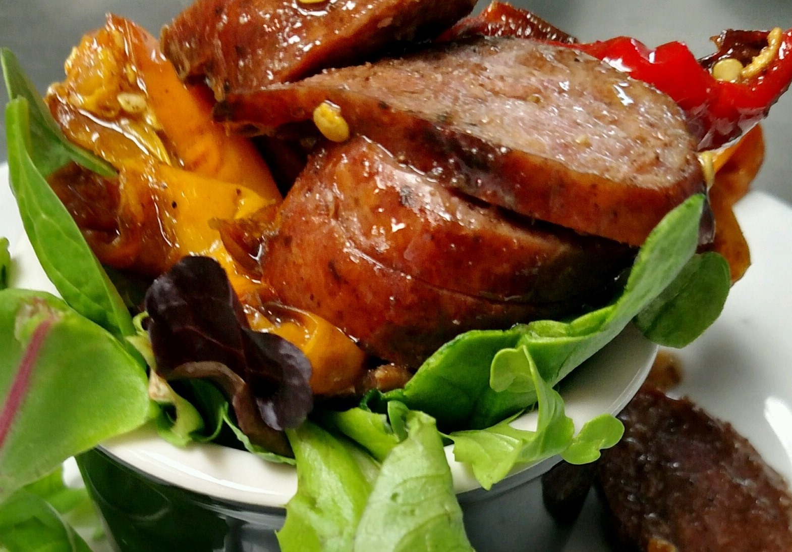 Sausage and peppers with one side