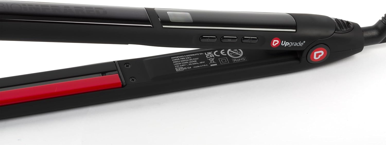 Piastra per Capelli Professionale Infrared - Slim - Con Elegante Design Nero - Piattini Stretti 