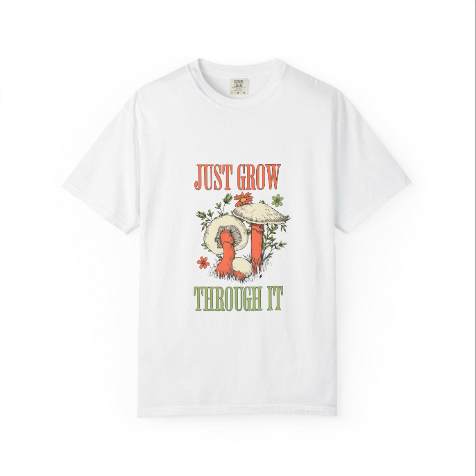 Unisex Nature-Inspired T-Shirt - "Just Grow Through It" - Casual Wear, Gift for Gardeners, Eco-Friendly Apparel, Affirmation Tee, [...]