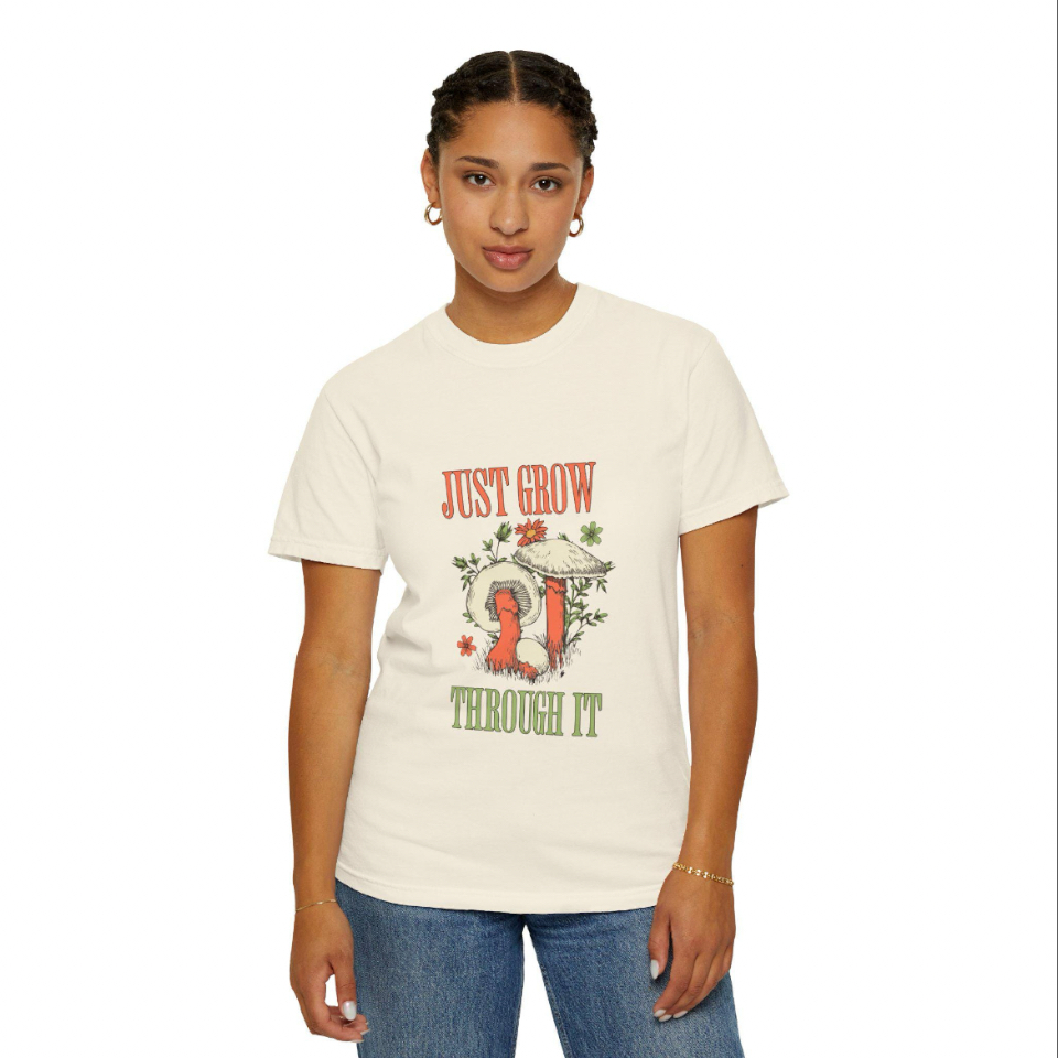 Unisex Nature-Inspired T-Shirt - "Just Grow Through It" - Casual Wear, Gift for Gardeners, Eco-Friendly Apparel, Affirmation Tee, [...]